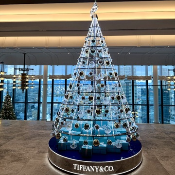 ZARAのデニムワンピースで、 期間限定ティファニーツリーを見に｜ウォルドーフ・アストリア大阪