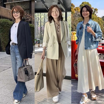 【50代 スニーカーコーデ10選】春ボトムスとも好相性。軽快な履き心地でお出かけが快適に！