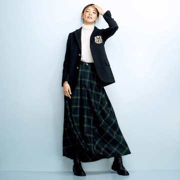 オーセンティックなムードで胸が高鳴る ! 「MADISONBLUE」バークリーブレザー&タータンチェックスカート