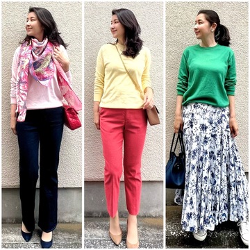 見た目も気持ちも華やぐ♪春のUNIQLO「きれい色」ニットコーディネート