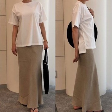 風通しよく今どき感のある「SACRA」リネンスカートをバイヤーが実際に着てみました！