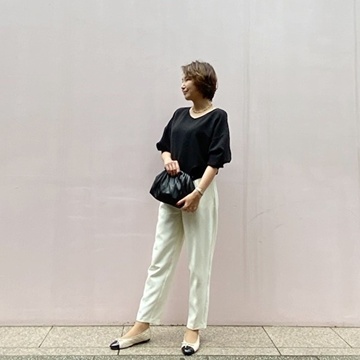 銀座ランチはモノトーンコーデで