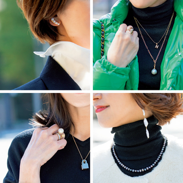 アラフィー女性の“パール”を取り入れた今どきコーデ【女友だちと会う日のベストコーデ】