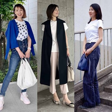 【50代のTシャツコーデ5選】シンプルな白Tから華やかなプリントTシャツまで！ラフになりすぎずに手持ち服との相性も抜群