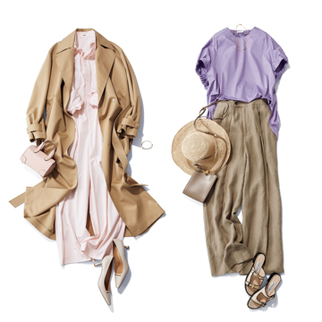 【甘くないのに華があるドライなベージュ】ラベンダーや淡ピンク合わせでもスタイリッシュに決まる