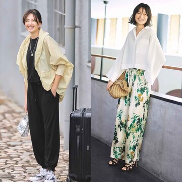 ショート丈のツインニットを使った通勤コーデから鮮やかなグリーンのボウタイワンピースまで【50代の1週間コーデ】