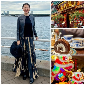 お気に入り柄スカートで横浜夫婦デート♪