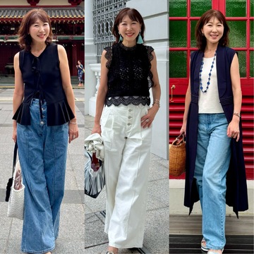 大人綺麗見え【GU】ワイドデニムと【UNIQLO】名品デニム