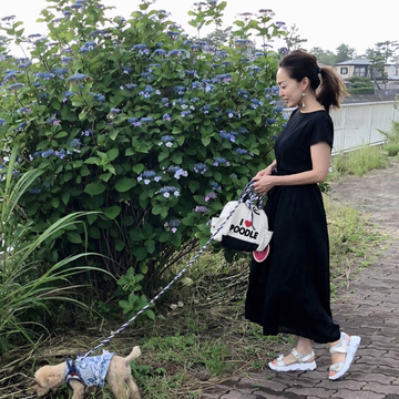ゆるワンピで雨上がりのお散歩♪