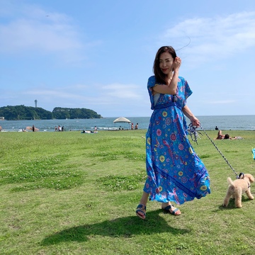 ボタニカル柄ワンピで過ごす夏の週末♪