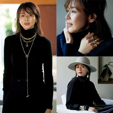 定番冬服があか抜ける！「黒タートル×ジュエリー」コーデ6選