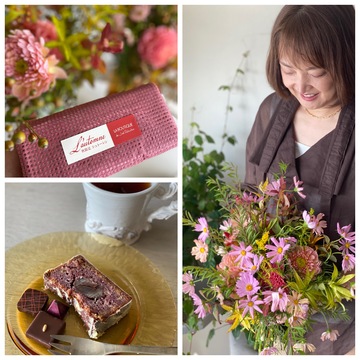 ロブションの秋限定スイーツを持ってお花教室へ