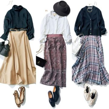 50代『マキシスカート&おしゃれフラット靴』簡単・スタイルアップ・こなれ感の三拍子！