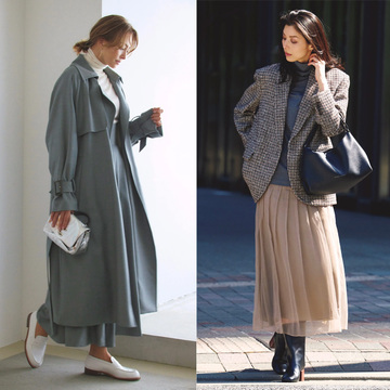 ツイードジャケット×チュールスカートコーデから秋冬トレンドのグレーが主役のコーデまで【50代の1週間コーデ】 