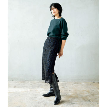 「地曳いく子×éclat」タックスリーブプルオーバー＆アイレットレーススカートが大人の女性に最適！