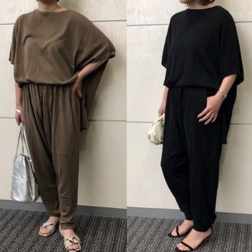 着るだけで旬スタイルが完成！E by éclat「ニットオールインワン」を150㎝台小柄バイヤーが着比べました！