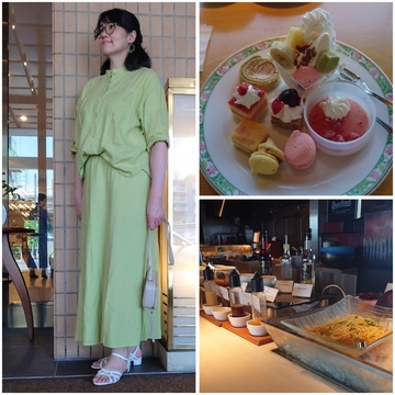 ライムイエローのセットアップでおでかけ👜🍴