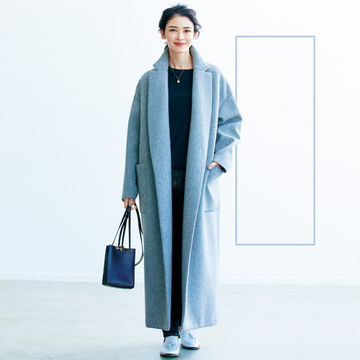 【50代の小柄さんコーデ術】ボリュームある冬服は「長方形」を意識してスッキリ見せる！