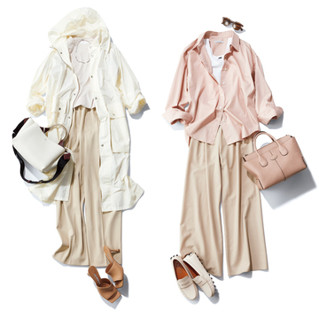 【大人に必要な極上ゆるパンツ】ニュアンスカラーパンツのお手本コーデ2選。グラデにまとめると失敗知らず！