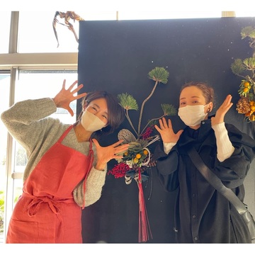 お正月飾りレッスンへ