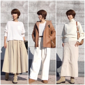 冬のに映えるの白コーデのお勧め‼します。