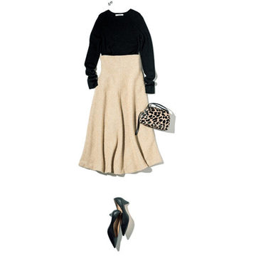 身長150cmエディター宮崎桃代さんが選ぶ「muller of yoshiokubo」のフレアスカート