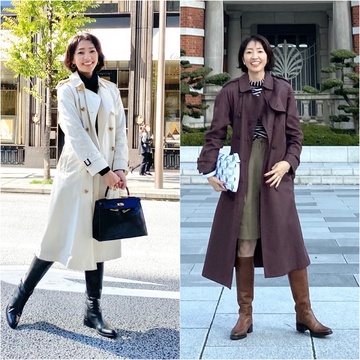 N.O.R.Cのトレンチコート２カラー コーデ色々