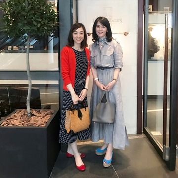 ドット柄ワンピースで美術館へ