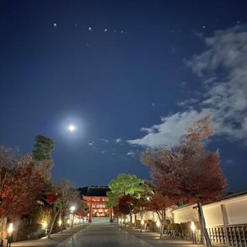 人影まばらな夜の伏見稲荷大社へ