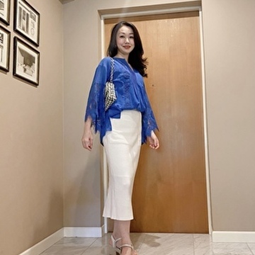 Blue&Whiteコーデでジュエリー展示会へ！