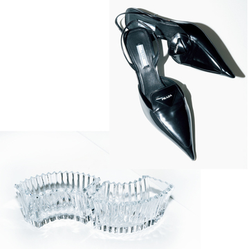 【洗練された靴&小物2選】プラダのスリングバックパンプスとバカラの「ミルニュイ インフィニット ベース」