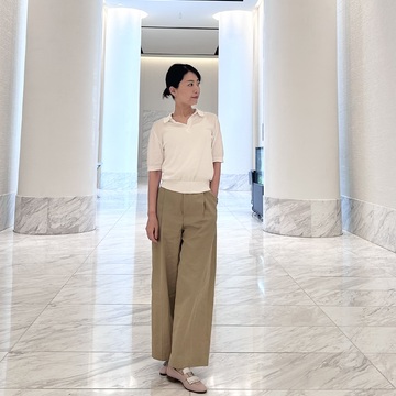 アラフィフ　ポロシャツコーデ