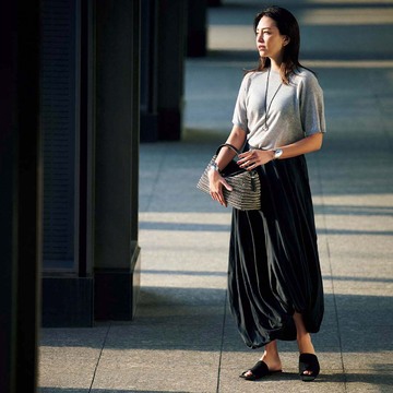 バルーン仕上げの裾がかわいい！しゃれ見え叶う大人の「ギャザースカート」