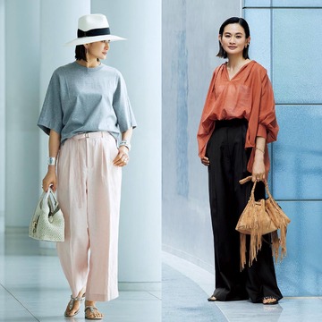 【美映えトップス×涼感パンツ7選】心地よさとエレガンスは、この組み合わせでかなえる