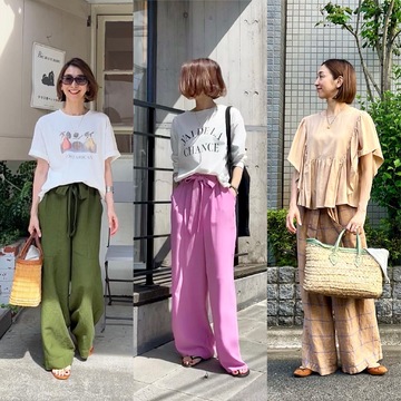 ゆるっとリボンワイドパンツ♩5style