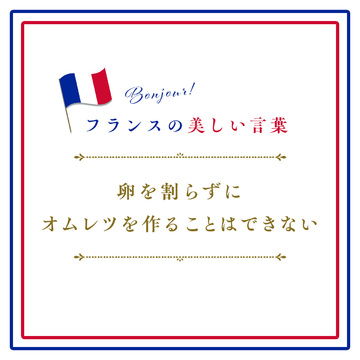 卵を割らずにオムレツを作ることはできないーOn ne fait pas d'omelette sans casser des œufs.【フランスの美しい言葉 vol.4】