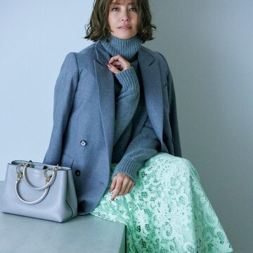 春を先取り！グリーンのレーススカートは主役感たっぷり【今買って正解！なロングスカート】