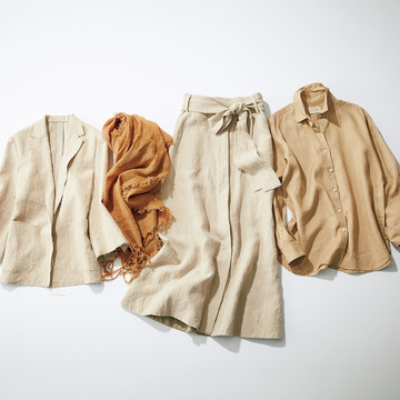 〝ベージュの上品さ〟でカッコよさを印象づける「大人のリネン」　五選