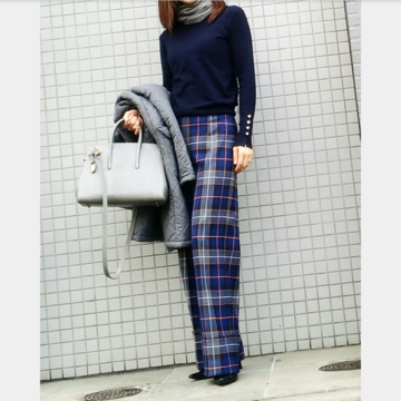 Myネイビーは、チェック合わせで★