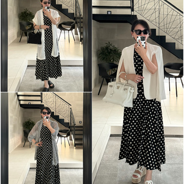 【ZARAで見つけた♡】大人のドット柄ワンピース着回し3コーデ♪