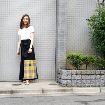 COSリボンパンツ&チェックは手作り♪ ご近所ランチへ