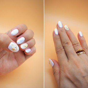 お気に入りのリングと夏ネイル