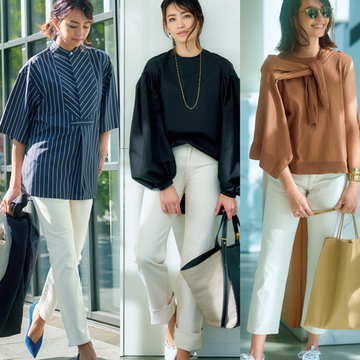 【アラフィーの白デニムコーデ4選】まろやかなホワイトで清潔感と女らしさをアップ！