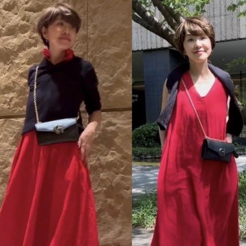 今年の夏は赤のワンピースにチャレンジ！