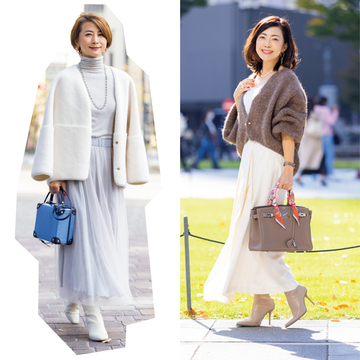 【エクラ華組SNAP】優しい色みが冬空に映える！ 白＆エクリュ系コーデの上級テク