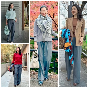 今期はグレーが魅力的♡冬のUNIQLOタックワイドパンツ 4コーディネート