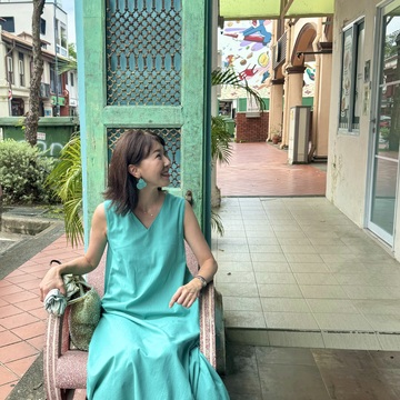 夏ワンピースでパステルカラーの可愛い街へ♪カトン