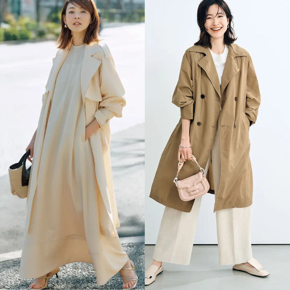 アウターを変えて春らしく軽やかな印象に！春のロング丈コートスタイル5選