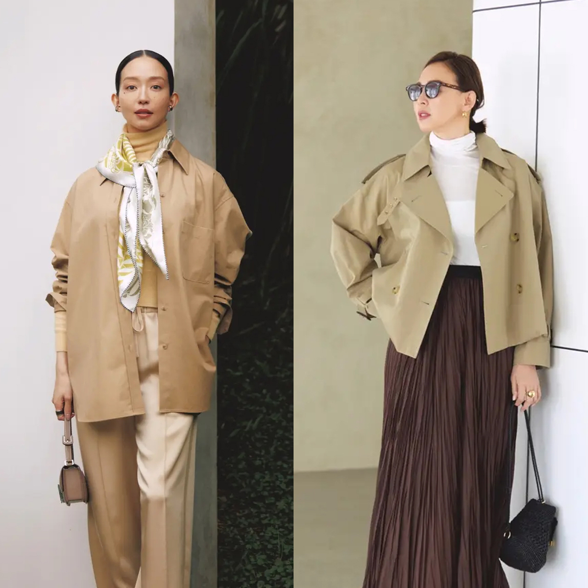 ベージュやイエローで上品で優しい雰囲気に！季節の変わり目に頼りになるアウターも充実【50代の1週間コーデ】