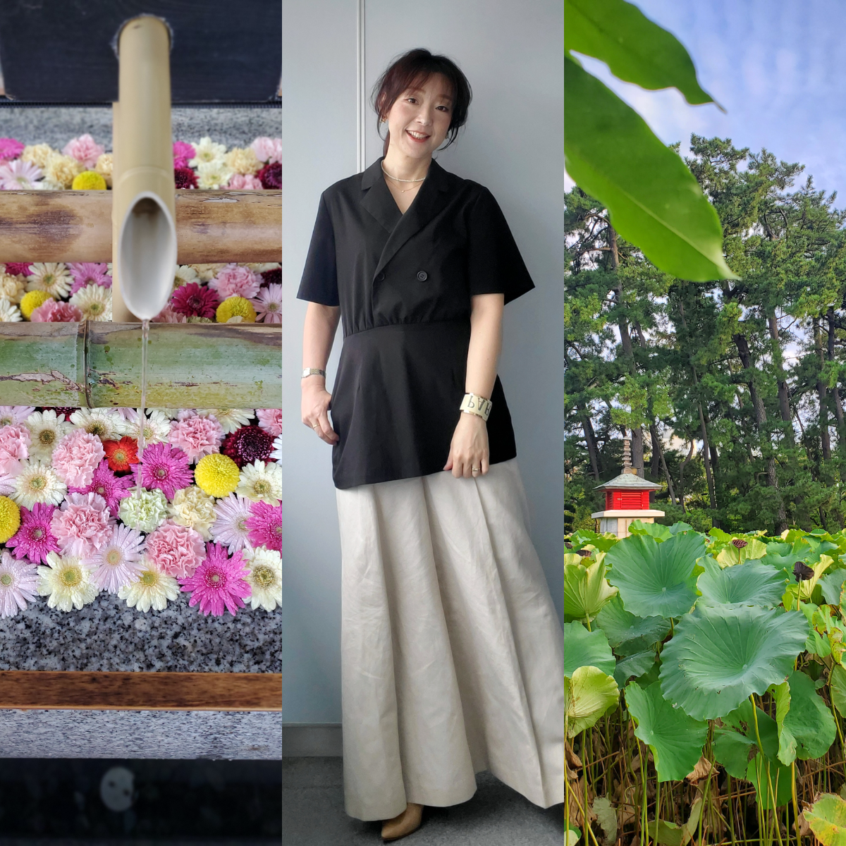 【夏の終わり・新潟】涼やかなきれいめ旅コーデで郷土食や蓮の葉の美しい風景を巡って